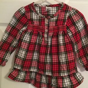 Red plaid Christmas top
